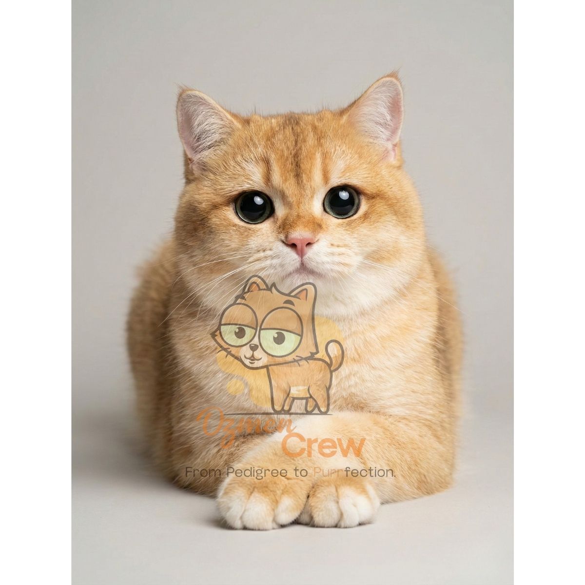 Close-up of British Shorthair NY12 with vivid green eyes